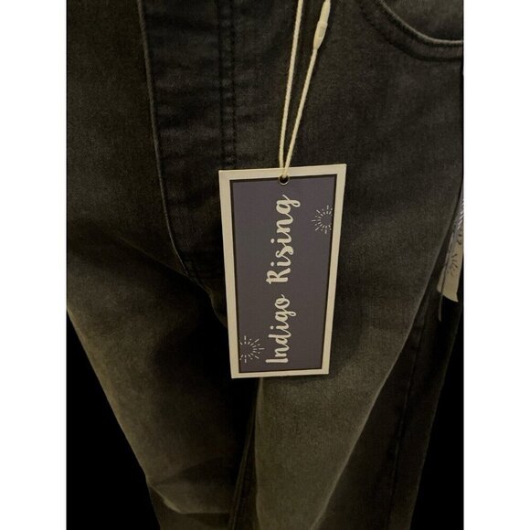 Indigo Rising Womens High Rise Slim Straight Denim Jeans Jr Size 13/31  Black - Picture 11 of 16